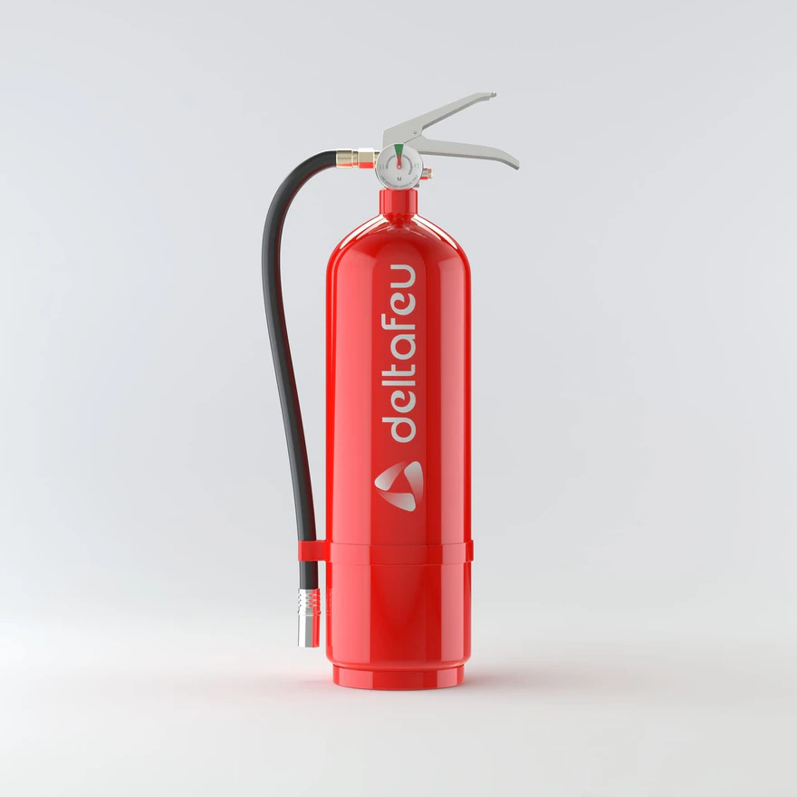 Deltafeu — Extincteur rouge aux couleurs de marque