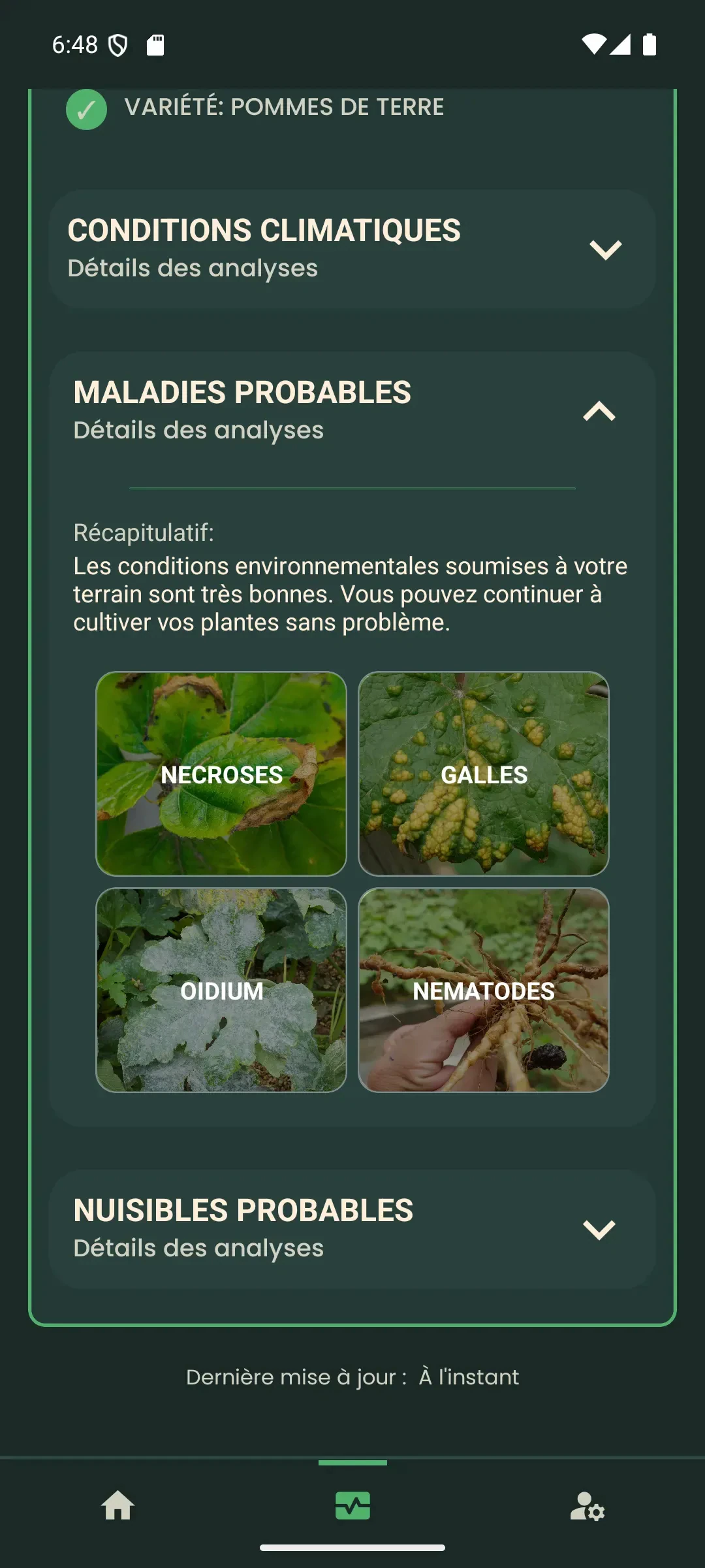 Suite du dernier scan et critères d’analyse