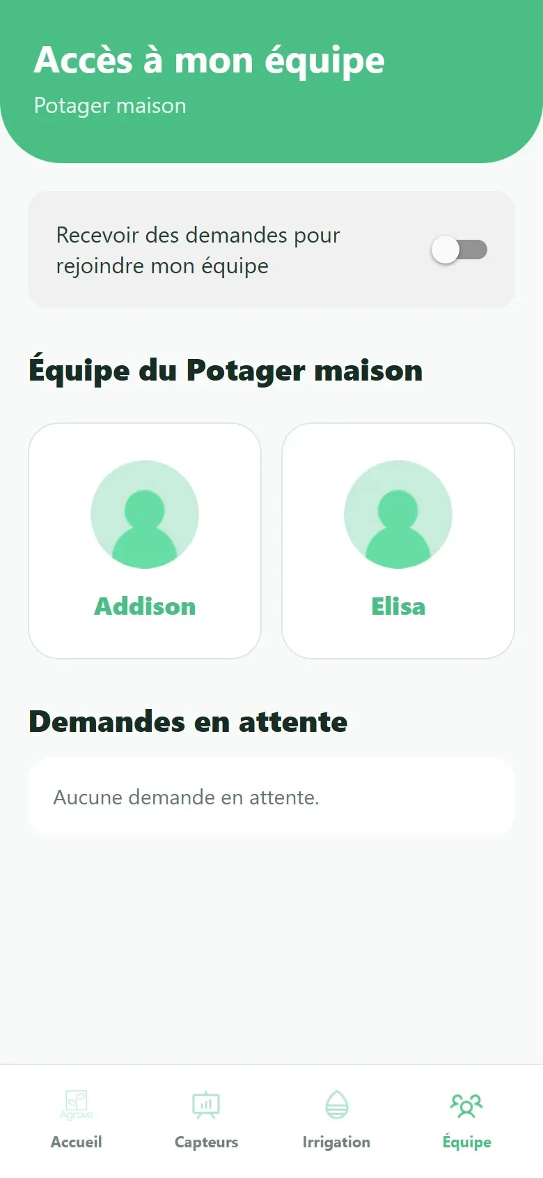 Gestion des accès de l’équipe