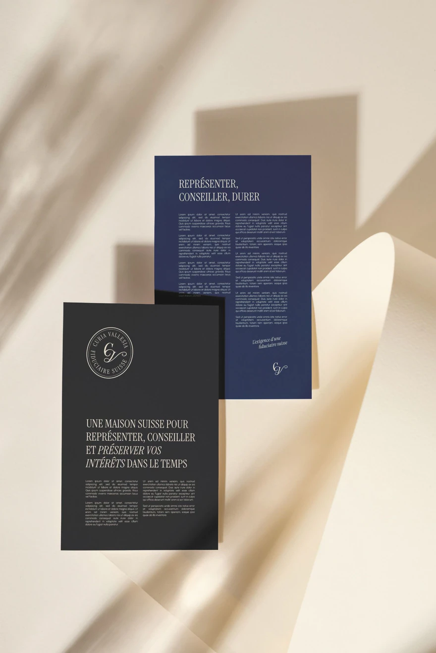 Curia Vallesia — Cartes institutionnelles bleues et noires