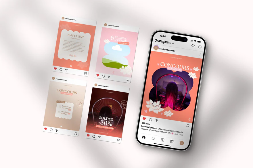 Head Spa by Manon — Composition de publications Instagram beauté