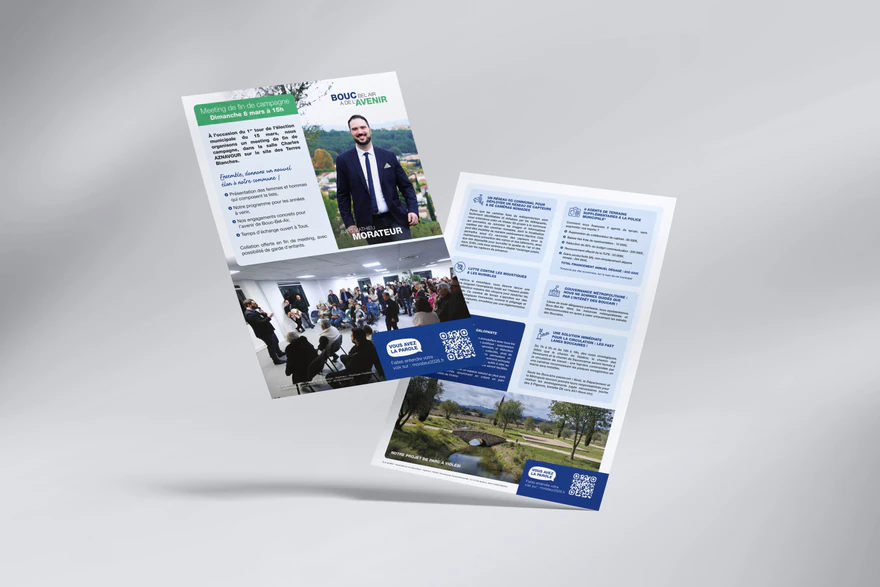 Flyers de la campagne municipale de Mathieu Morateur