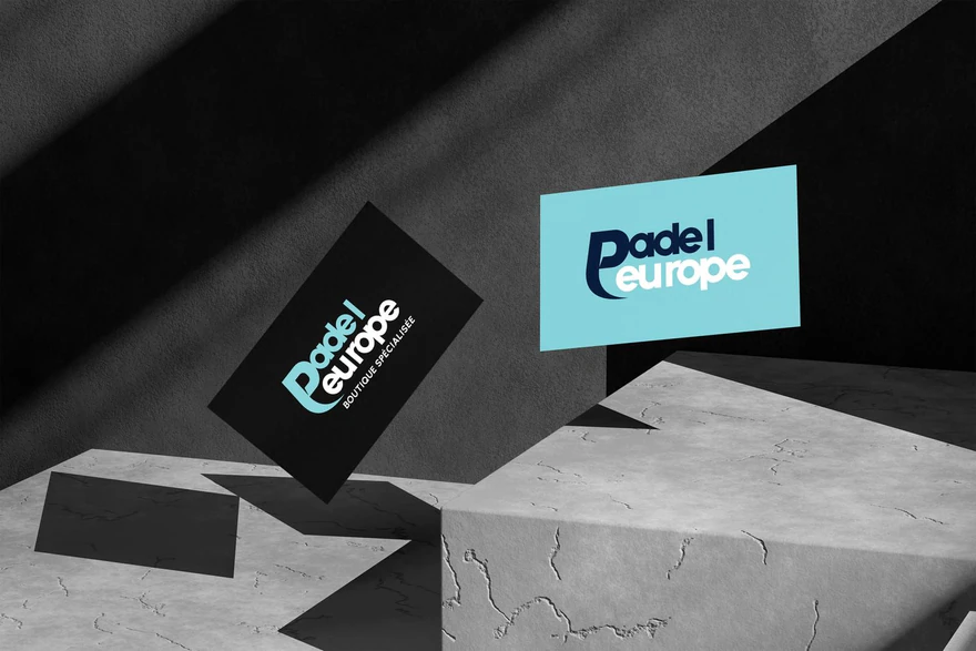 Padel Europe — Cartes de visite noires et cyan