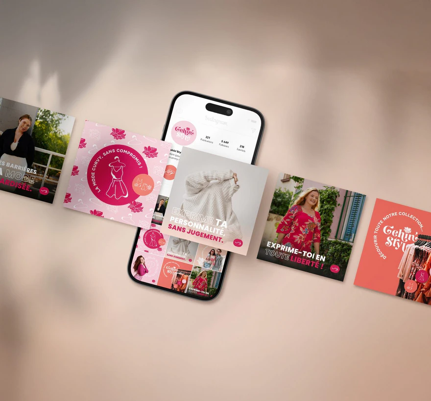 Gehin'Style — Composition de publications mode sur téléphone
