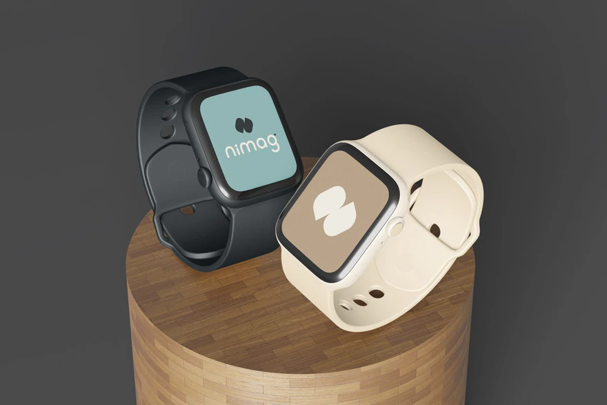 Nimag — Logo sur deux montres connectées