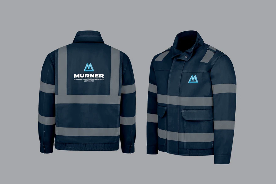 Murner — Vestes de travail brodées bleues