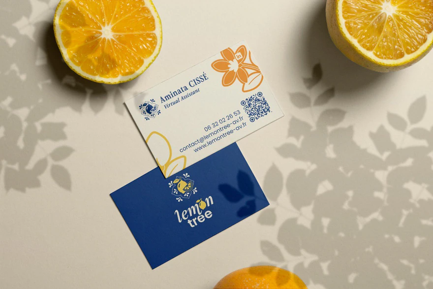 Lemon Tree — Cartes de visite avec citrons frais