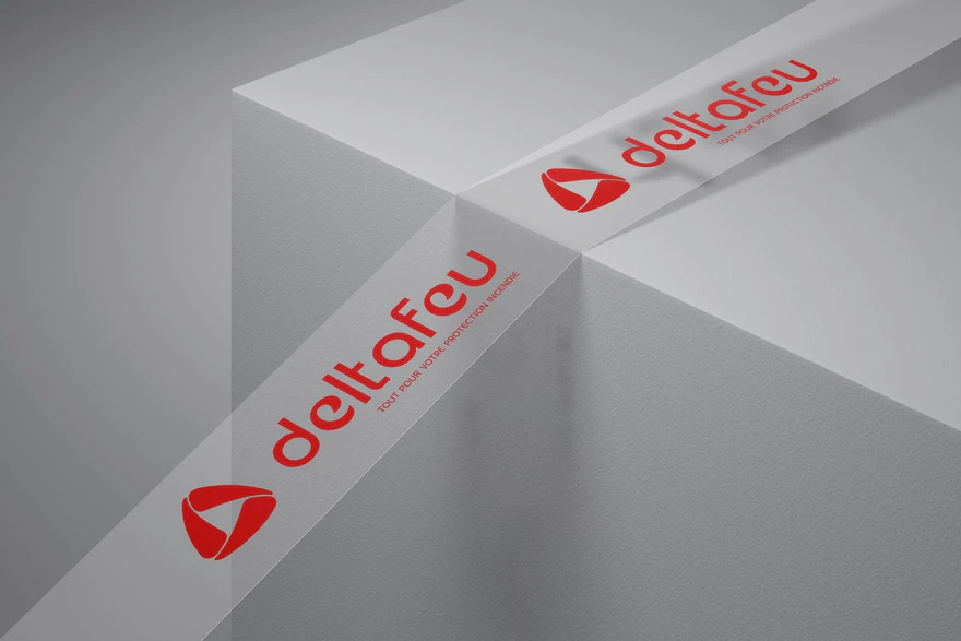 Deltafeu — Ruban de sécurité avec logo rouge