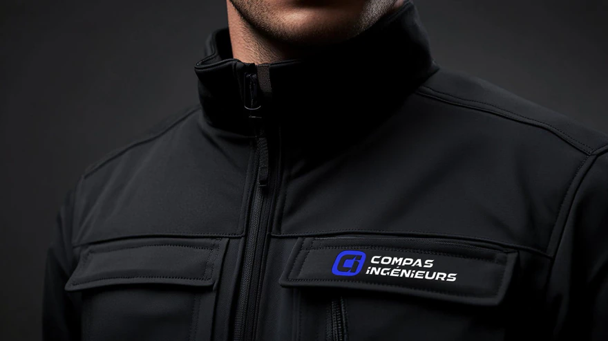 Compas Ingénieurs — Logo brodé sur veste de travail