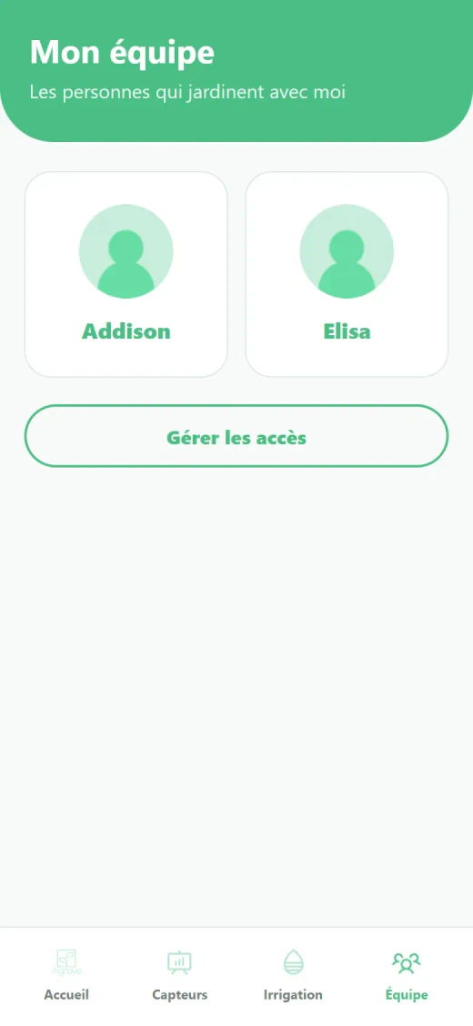 Équipe du potager avec Addison et Elisa