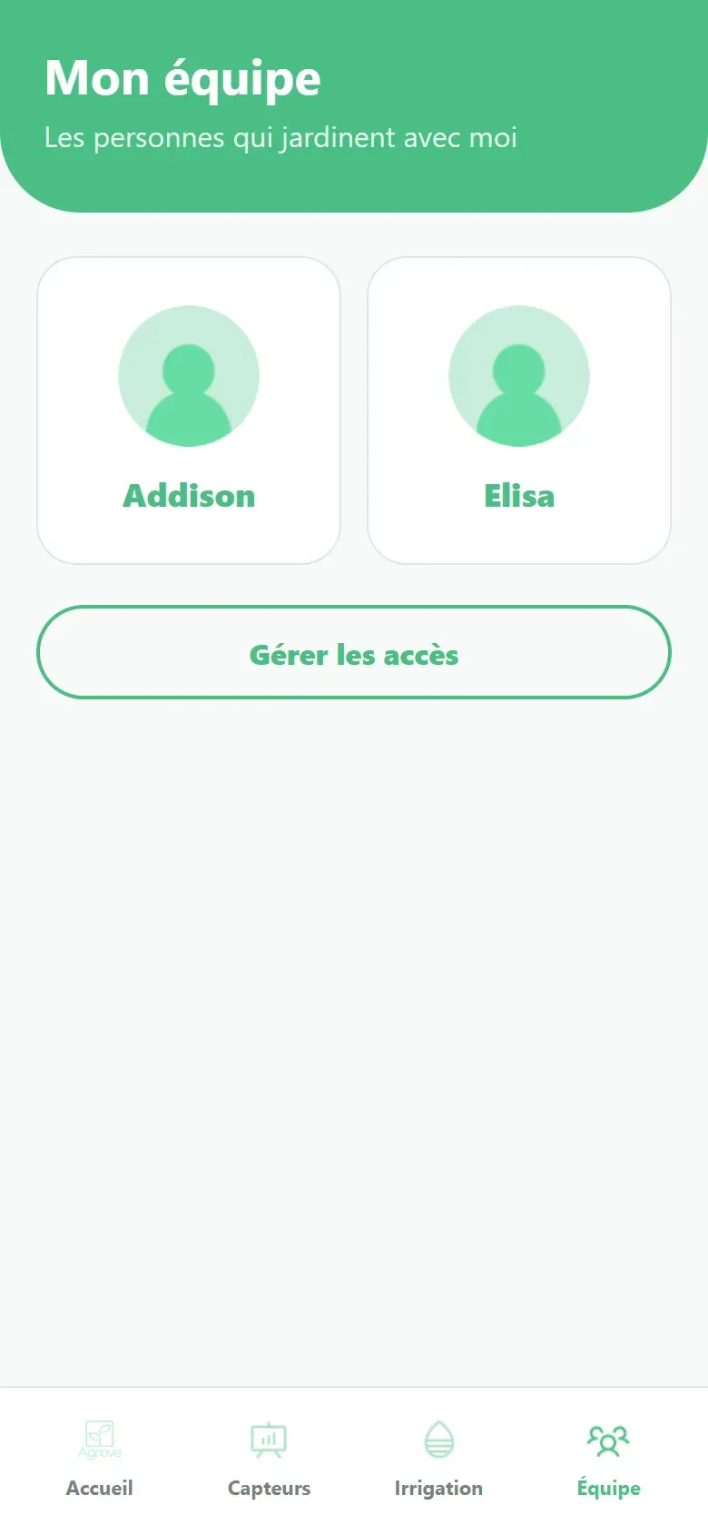 Équipe du potager avec Addison et Elisa