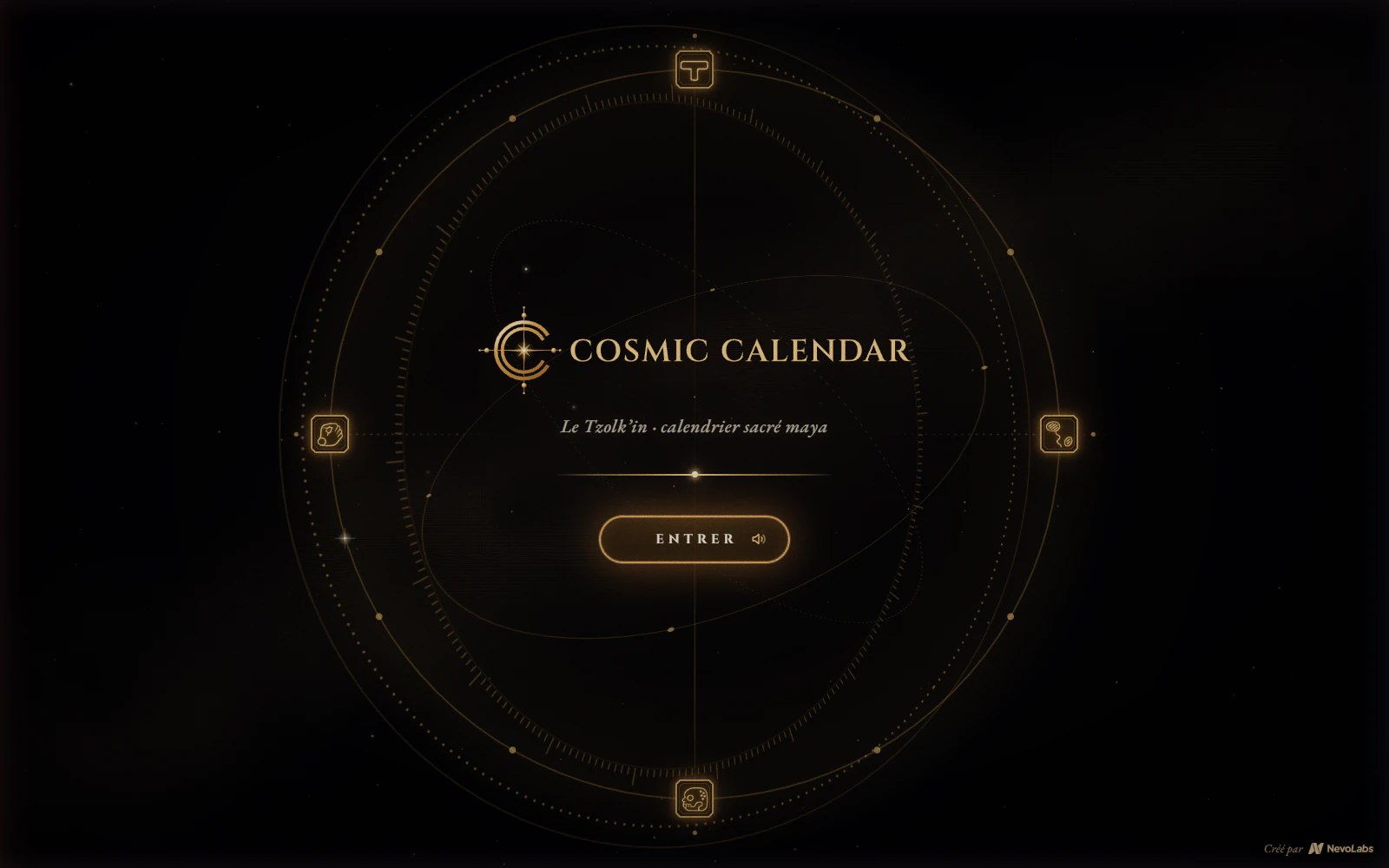 L’entrée du Calendrier Cosmique et ses anneaux orbitaux