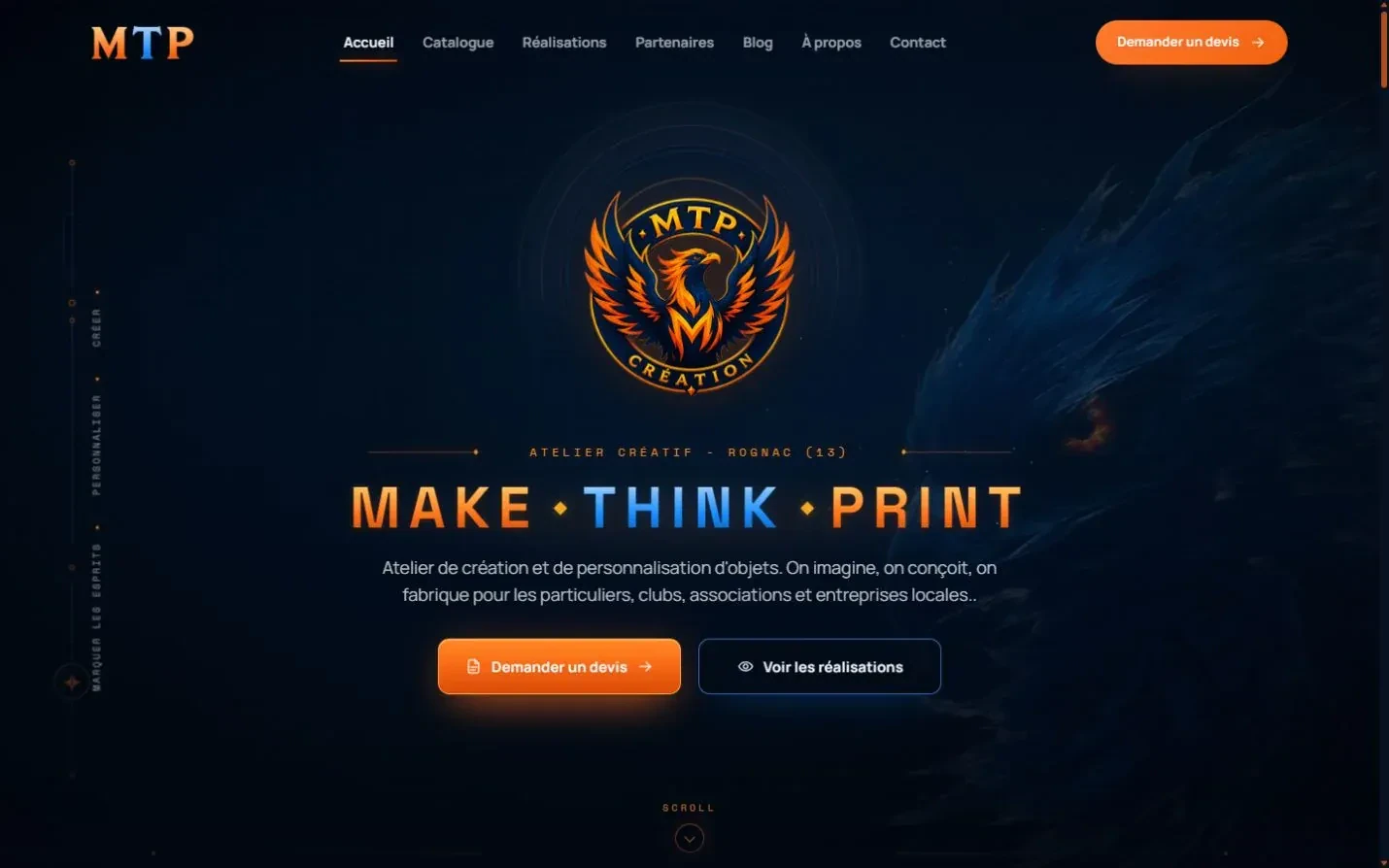 MTP Création — aperçu du site