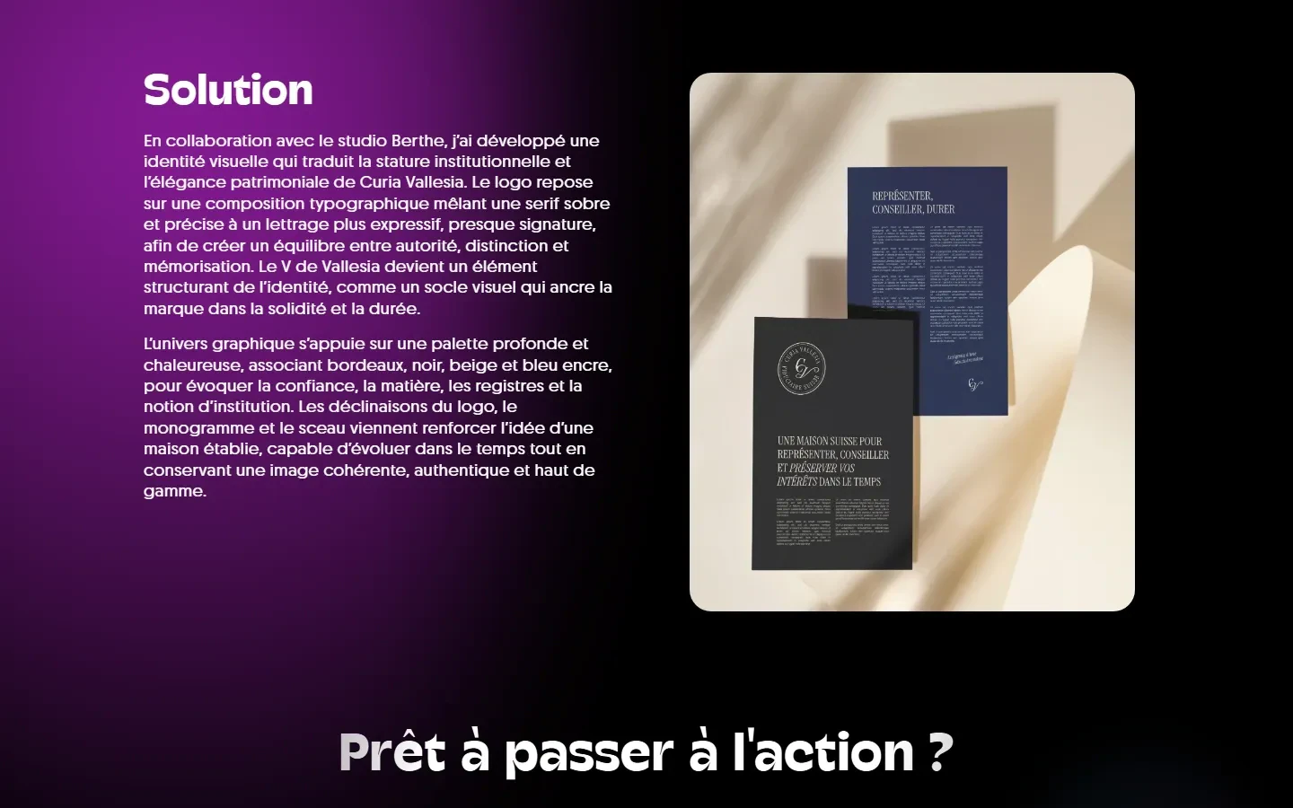 Projet Curia Vallesia : solution d’identité visuelle et supports de marque