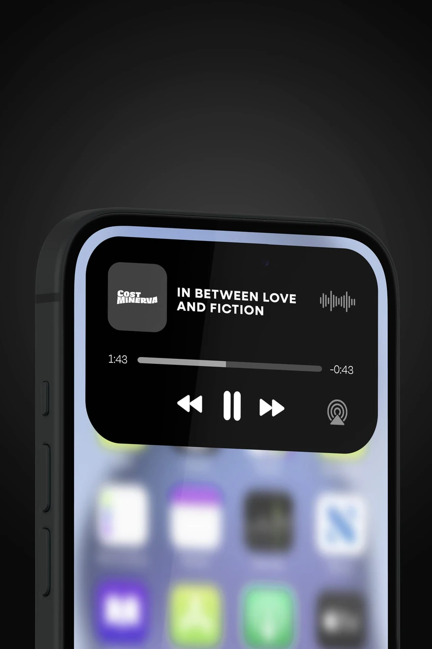 Cost Minerva — Identité du groupe sur lecteur audio de téléphone