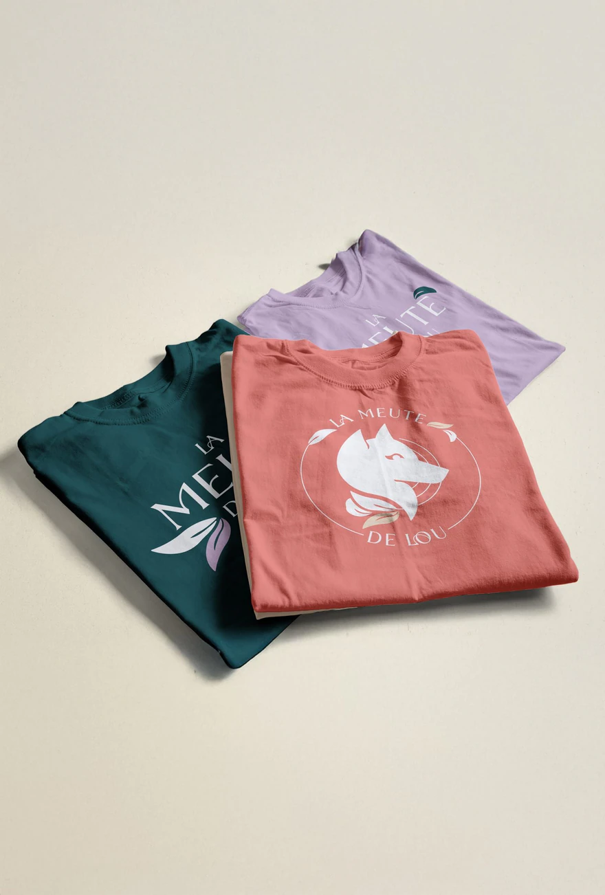 La Meute de Lou — Textiles vert, corail et lilas