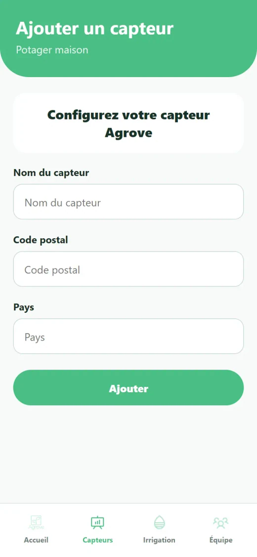 Ajout et configuration d’un nouveau capteur
