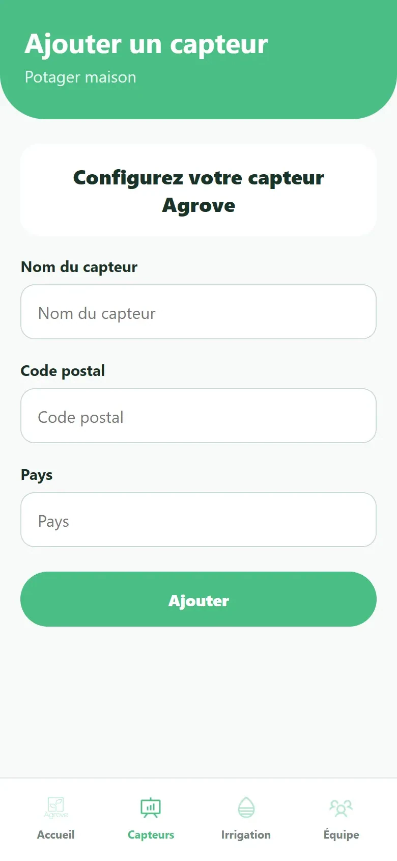 Ajout et configuration d’un nouveau capteur