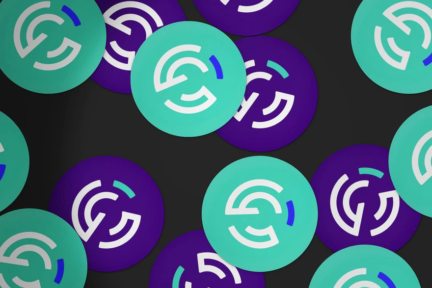 Automates — Stickers du symbole en turquoise et violet