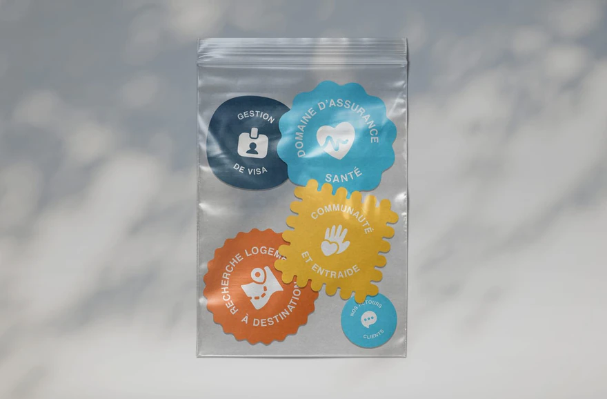 Passeport Retraite — Stickers de services dans pochette transparente