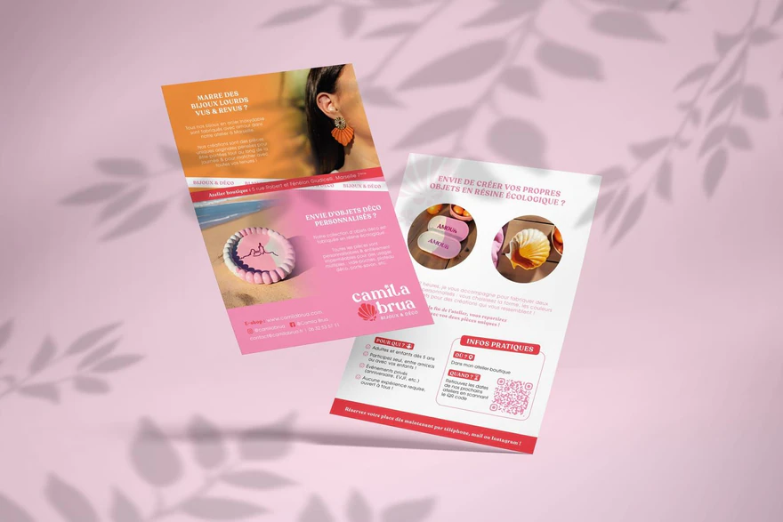 Camila Brua — Flyers bijoux rose et orange
