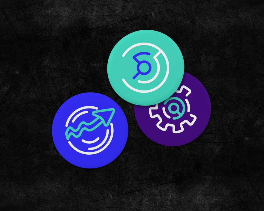 Automates — Pictogrammes illustrés turquoise et violet
