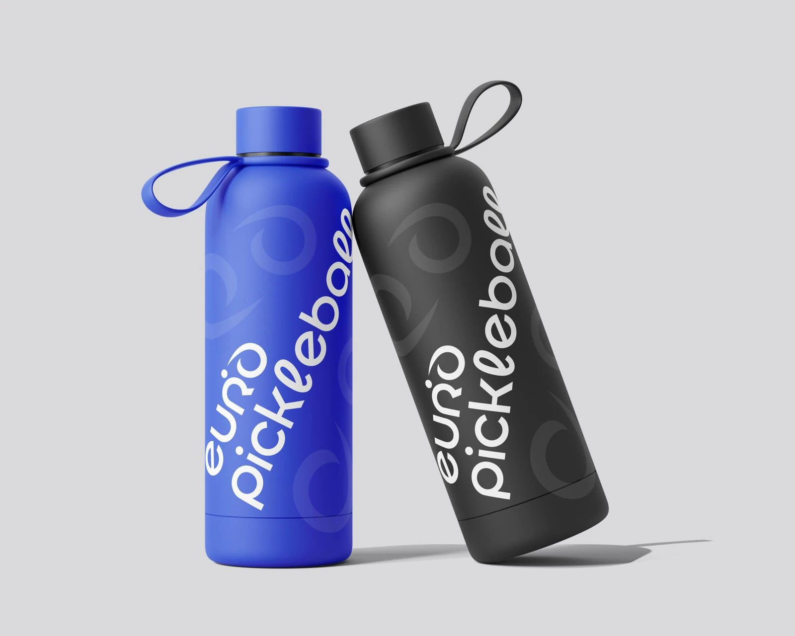 Euro Pickleball — Gourdes bleue et noire avec logotype vertical
