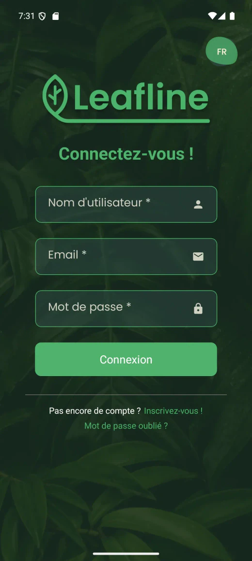 Connexion sécurisée à Leafline