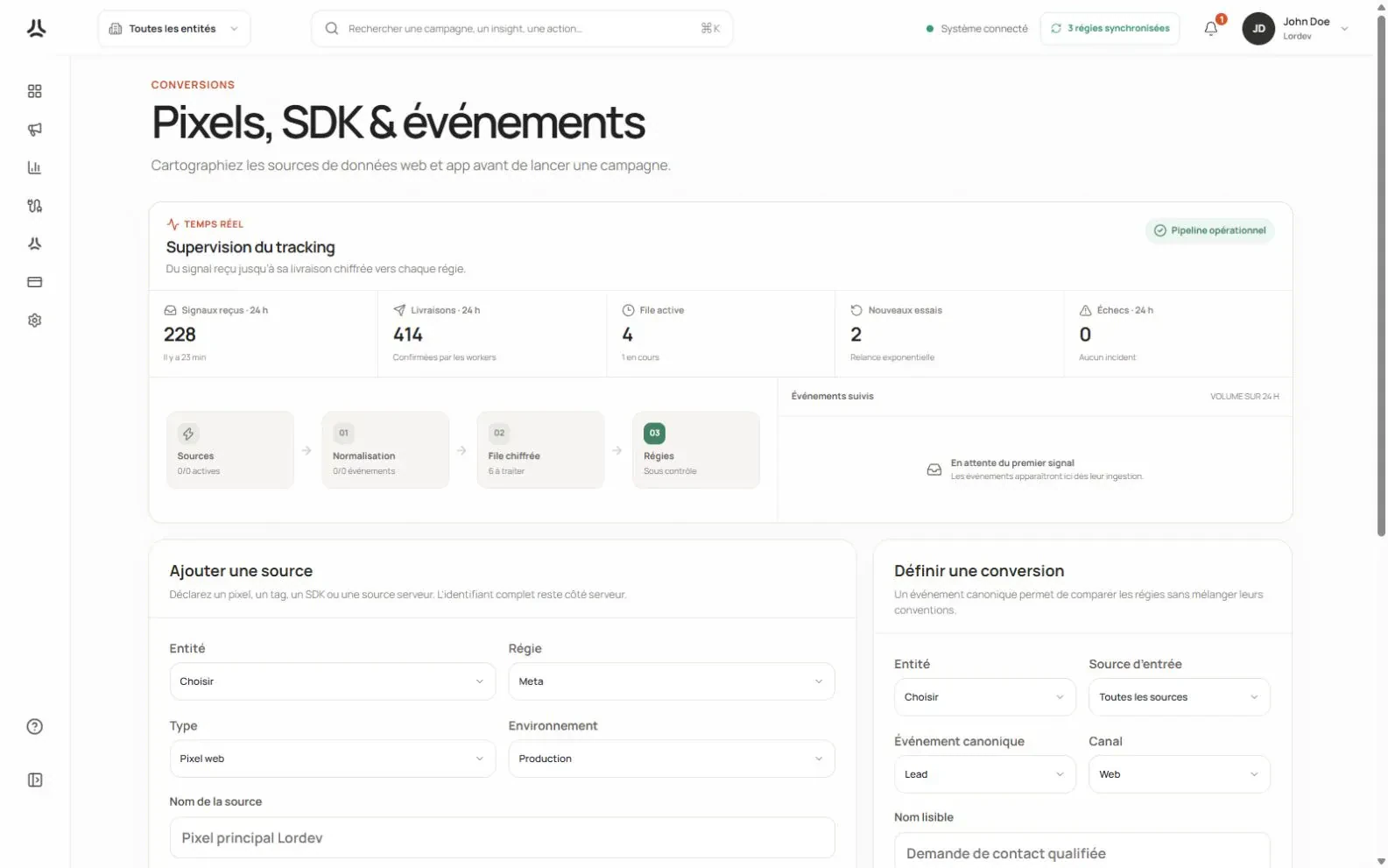 Suivi des pixels, SDK et événements de conversion