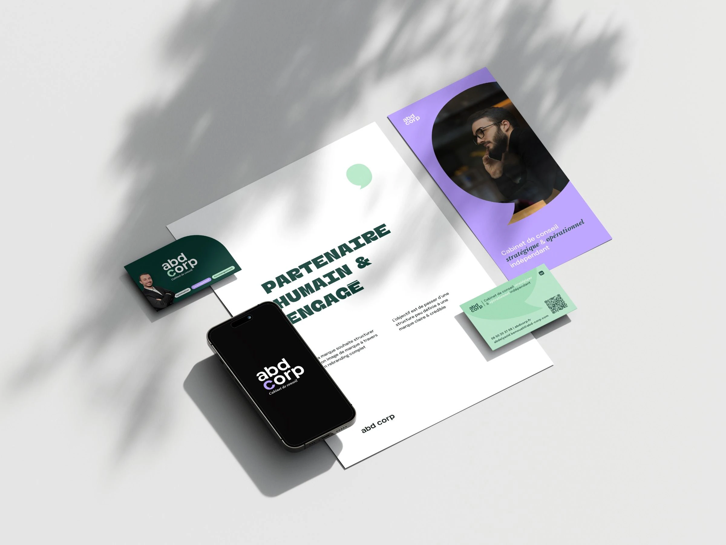 ABD Corp — Planche de supports conseil vert et violet