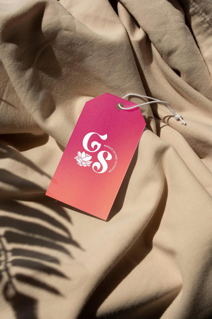 Gehin'Style — Étiquette fuchsia sur textile