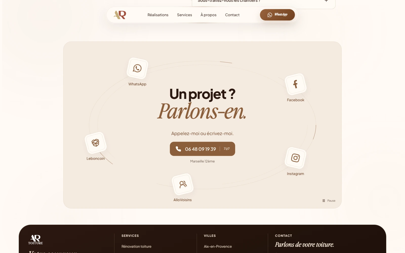 AR Toiture — contact