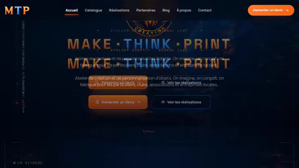 MTP Création — démonstration desktop